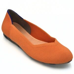 Rothy’s Tangerine Women’s Slip-On Flats Size 8 Round Toe Washable Comfort Shoes